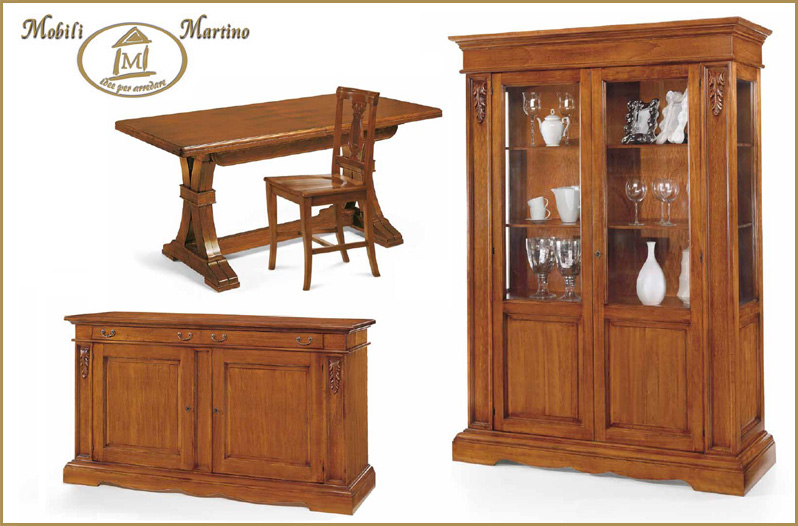 sala da pranzo completa credenza contromobile tavolo sedie arte povera classica eBay