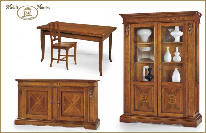 sala da pranzo completa credenza contromobile tavolo sedie arte povera classica eBay